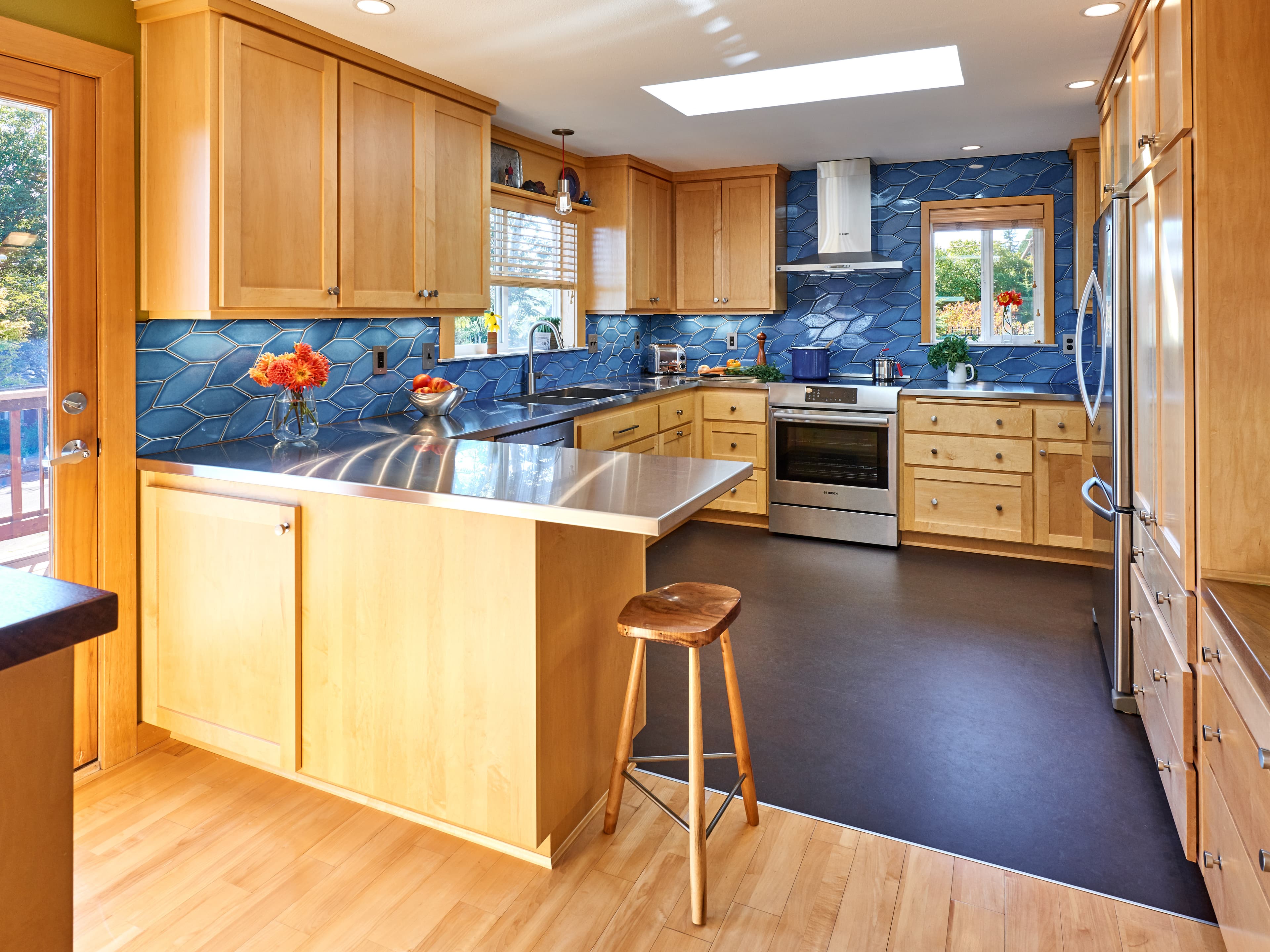 Corvallis blue kitchen remodel